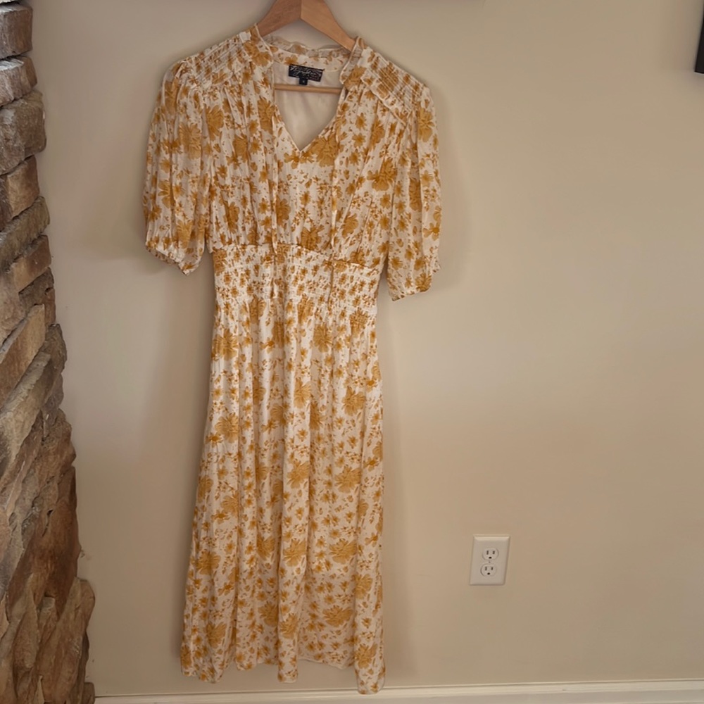 Orange and White Floral dress